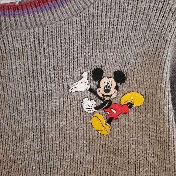 VTG Mickey Unlimited Kids Knit Crew Neck Acrylic Pull Over Sweatshirt USA Made M - Picture 5 of 5